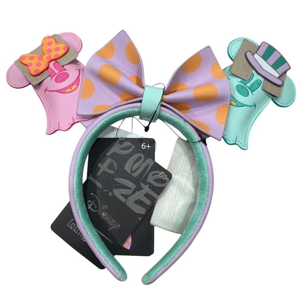 Loungefly Disney Mickey & Minnie Pastel Ghost Ears Headband NWT